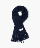 FUZZY SOLID KNIT MUFFLER IN NAVY image 1