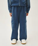 KIDS DOODLE CLASSIC LOGO CARGO SWEAT PANTS IN BLUE image 1
