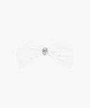 CIRCLE LOGO RIBBON HAIR PIN IN WHITE image 1