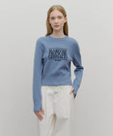 W CLASSIC LOGO CROP KNIT IN BLACK image 12