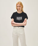W CLASSIC LOGO CROP TEE IN BLACK image 1