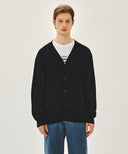 SMALL CLASSIC LOGO V-NECK KNIT CARDIGAN IN BLACK image 1