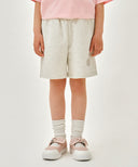 KIDS CLASSIC LOGO SWEAT SHORTS IN OATMEAL image 1