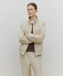 MARITHÉ SPORT NYLON TRACK ZIP-UP JACKET IN BEIGE image 1