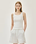W REGULAR LOGO SLEEVELESS IN WHITE image 1