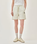 CLASSIC LOGO SWEAT SHORTS IN OATMEAL image 3