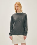CRACK CLASSIC LOGO LONG SLEEVE TEE IN CHARCOAL GREY image 1