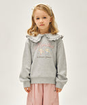 KIDS W FRILL COLLAR SWEATSHIRT IN HEATHER GREY image 1
