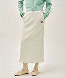 W CLASSIC LOGO SWEAT LONG SKIRT IN OATMEAL image 1