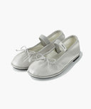W BANDING RIBBON FLAT SHOES IN SILVER image 3