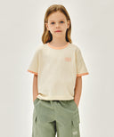 KIDS SMALL CLASSIC LOGO RINGER TEE IN CREAM image 1