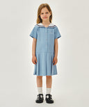 KIDS W SAILOR MARINE DRESS IN LIGHT BLUE image 1
