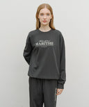 OVERSIZED EMBLEM LOGO SWEATSHIRT IN CHARCOAL GREY