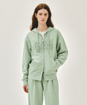 CLASSIC LOGO DYEING HOODIE ZIPUP IN MINT image 1