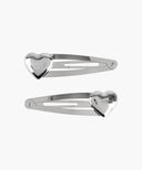 REGULAR LOGO HEART HAIR PIN 2PACK IN SILVER image 1