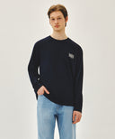 BACK CLASSIC LOGO LONG SLEEVE TEE IN NAVY image 1