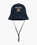 KIDS BEAR EMBROIDERY ROUND BUCKET HAT IN NAVY image 1