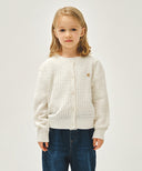 KIDS W POINTELLE KNIT CARDIGAN IN IVORY image 1