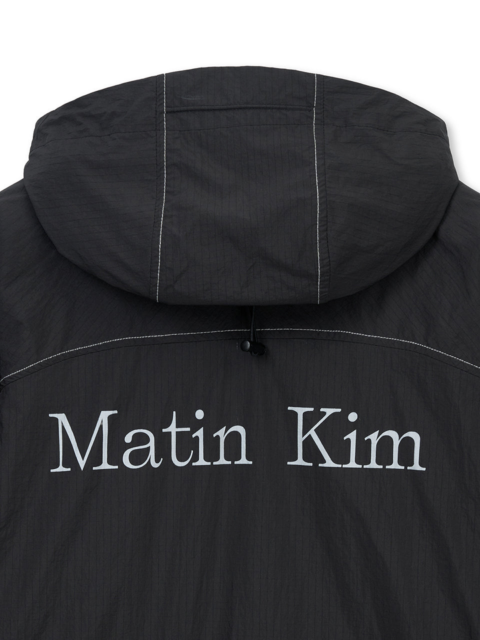 CROPPED BACK LOGO HOODY WIND BREAKER IN BLACK – MATIN KIM