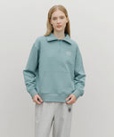 CLASSIC LOGO HALF ZIPUP SWEATSHIRT IN MINT GREY image 1