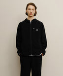 MARITHÉ SPORT FLEECE HOOD ZIP-UP JACKET IN BLACK image 1
