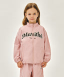 KIDS LETTERING LOGO WINDBREAKER IN PINK image 1