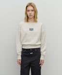 W SMALL CLASSIC LOGO CROP SWEATSHIRT IN CHARCOAL GREY image 11