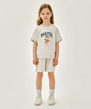 KIDS RAGLAN HALF SWEAT SET-UP IN OATMEAL image 1