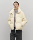 W WIDE COLLAR DOWN JACKET IN CREAM image 1