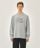 DOODLE CLASSIC LOGO LONG SLEEVE TEE IN HEATHER GREY image 1