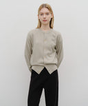 BASIC ROUND NECK CARDIGAN IN CHARCOAL GREY image 10