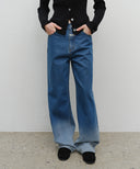 W GRADATION DENIM PANTS IN BLUE image 4
