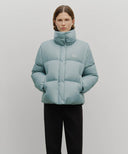 W WIDE COLLAR DOWN JACKET IN ASH BLUE image 1