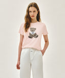 W DOODLE BEAR TEE IN LIGHT PINK image 1