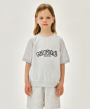 KIDS RAGLAN SHORT SLEEVE SWEATSHIRT IN LIGHT HEATHER GREY image 1