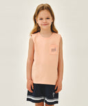 KIDS DOODLE CLASSIC LOGO POCKET SLEEVELESS IN ORANGE image 1