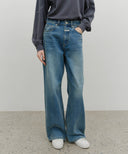 W WIDE DENIM PANTS IN BLUE image 2