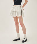 W LAYERED RUFFLE SKIRT IN WHITE image 1