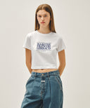 W CLASSIC LOGO CROP TEE IN WHITE image 1