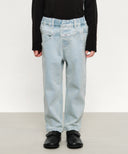 KIDS X-POCKET TAPERED DENIM PANTS IN LIGHT BLUE image 1