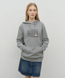 DOODLE CLASSIC BEAR HOODIE IN HEATHER GREY image 7