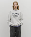 WINERY APPLIQUE LOGO OVER FIT SWEATSHIRT IN LIGHT HEATHER GREY image 1