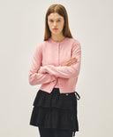 W BASIC KNIT CARDIGAN SETUP IN CORAL PINK image 1