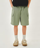 KIDS COTTON CARGO SHORTS IN KHAKI image 1