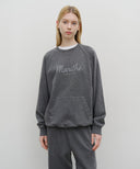 GARMENT DYED SWEATSHIRT IN CHARCOAL GREY