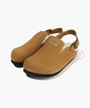 SUEDE STRAP CLOGS IN BROWN image 1