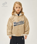 KIDS DETACHBLE BASEBALL JACKET IN BEIGE