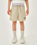 KIDS BEAR CLASSIC LOGO SHORTS IN BEIGE image 1
