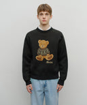 DOODLE BEAR KNIT PULLOVER IN NAVY image 1