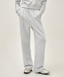 W BASIC FOLD-OVER SWEAT PANTS IN LIGHT HEATHER GREY image 7